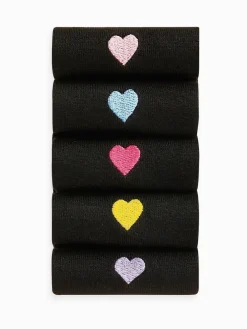Next Embroidered Motif Ankle Socks 5 Pack Heart Best
