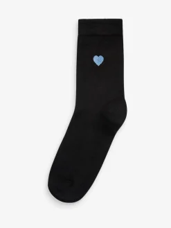 Next Embroidered Motif Ankle Socks 5 Pack Heart Best