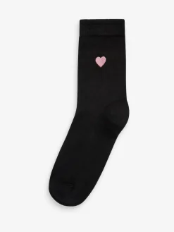 Next Embroidered Motif Ankle Socks 5 Pack Heart Best