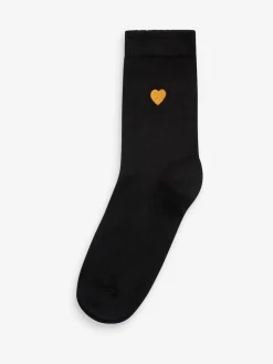 Next Embroidered Motif Ankle Socks 5 Pack Heart Best