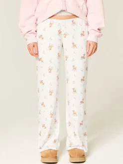 Hollister Low Rise Cosy Pointelle Pyjamas Bottoms Light Grey Outlet