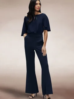 Hot Squash Blue Drop Shoulder Jumpsuit Outlet