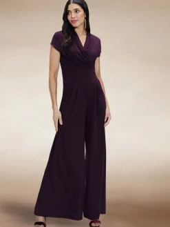 Hot Squash Cap Sleeved Wide Leg Jumpsuit
