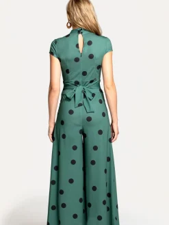 Hot Squash Green Jersey Wide Leg Jumpsuit Hot