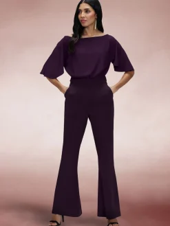 Hot Squash Purple Drop Shoulder Jumpsuit Best
