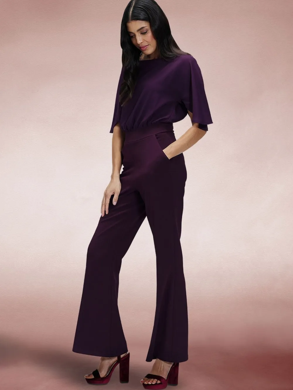 Hot Squash Purple Drop Shoulder Jumpsuit Best