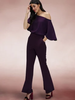 Hot Squash Purple Drop Shoulder Jumpsuit Best