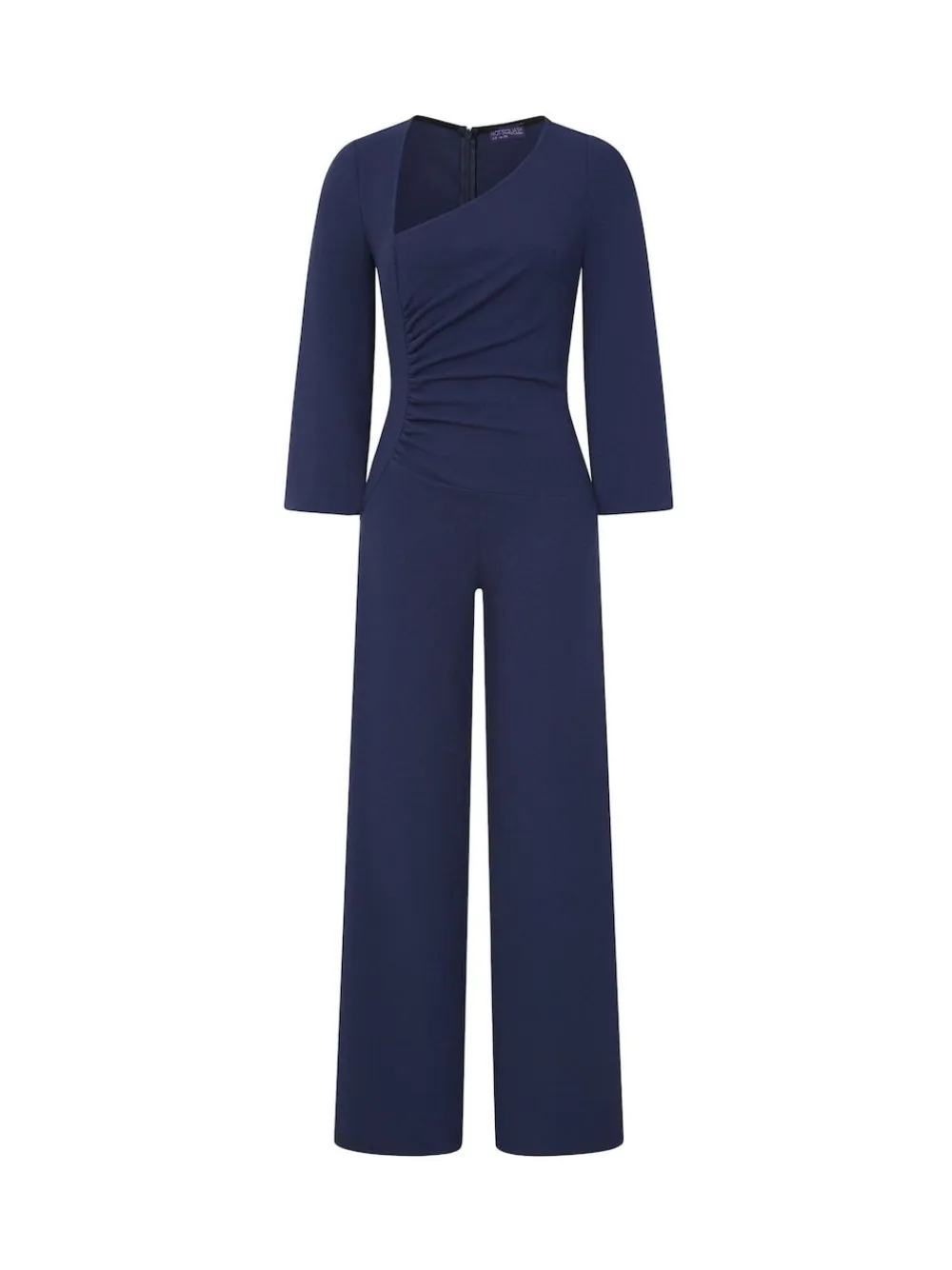 Hot Squash Ruched Jumpsuit with Sleeves Blue New