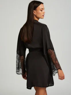 Hunkemoller Hunkemöller Satin Kimono Black Robe Hot