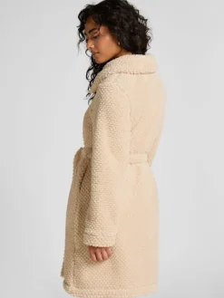 Hunkemoller Cream Fleece Zip Bathrobe Online