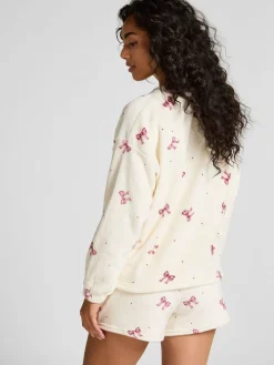 Hunkemoller Flannel Fleece White Pyjamas Set Best