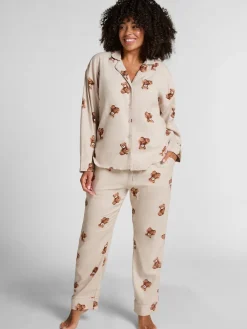 Hunkemoller Grey Flannel Straight Bear Joggers Clearance