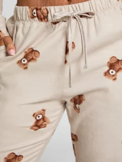 Hunkemoller Grey Flannel Straight Bear Joggers Clearance