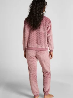 Hunkemoller Purple Fleece Heart Pyjamas Set Outlet
