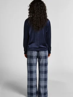 Hunkemoller Velvet Pyjamas Set Blue Outlet