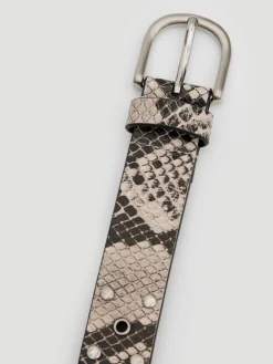Hush Leather Studded Eyelet Belt Animal Print Sale