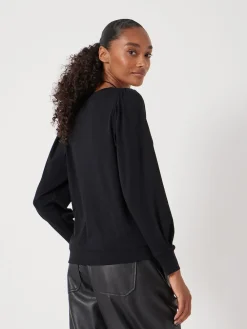 Hush Black Emily Puff Sleeve Jersey Top Discount