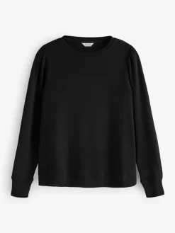 Hush Black Emily Puff Sleeve Jersey Top Discount