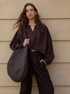 Hush Linen Blend Lya Bermuda Shorts Black Clearance