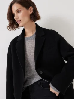 Hush Pure Wool Double Faced Blazer Black Hot