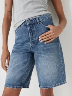 Hush Blue Boyfriend Long Denim 100% Cotton Shorts Discount