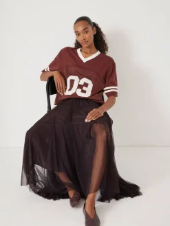 Hush Millie Godet Skirt Brown Outlet