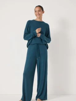 Hush Elle Supersoft Wide Leg Joggers Green