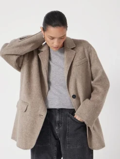 Hush Pure Wool Double Faced Blazer Natural Sale