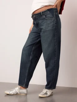 Next Maternity Barrel Denim Jeans Indigo