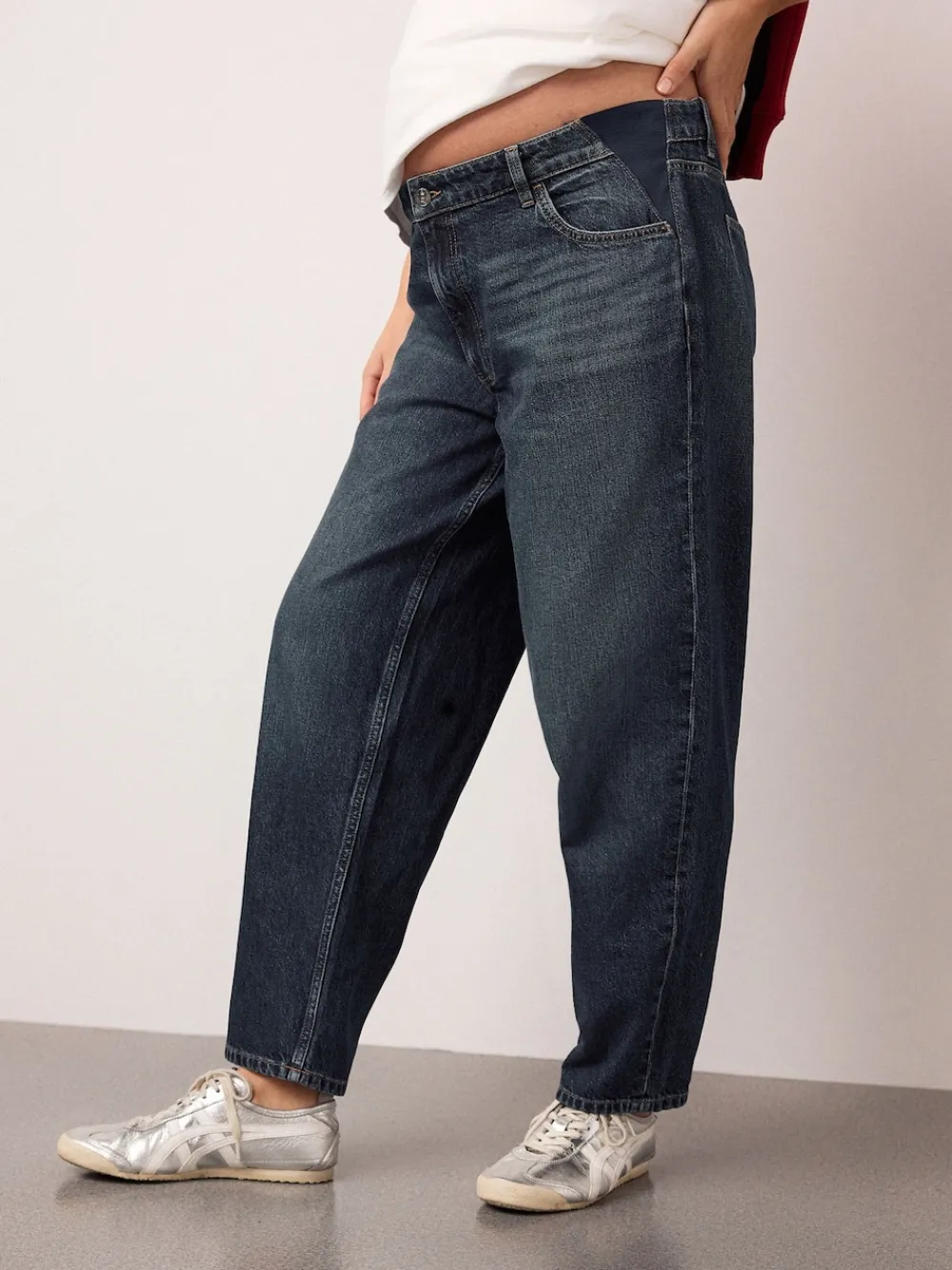 Next Maternity Barrel Denim Jeans Indigo