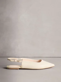 Next Ivory Forever Comfort® Point Toe Bow Back Slingback Flats Clearance