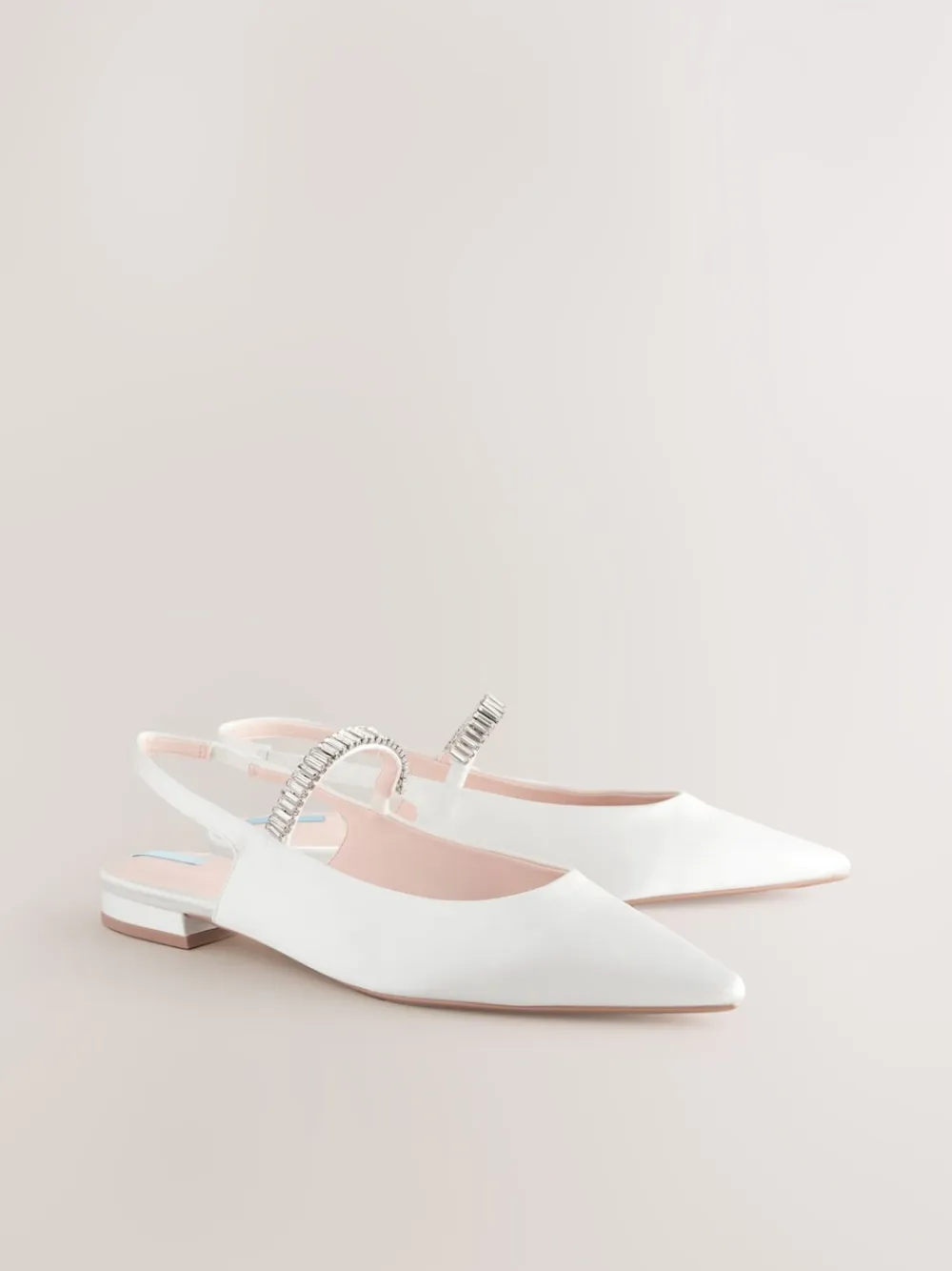 Next Ivory Wedding Point Toe Jewel Mary Jane Bridal Slingback Shoes Discount