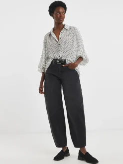 JD Williams Authentic Barrel Leg Jeans Black Sale