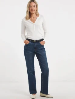 JD Williams Authentic Relaxed Straight Leg Jeans Blue Sale