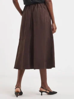 JD Williams Brown Suede Midi Circle Skirt Outlet