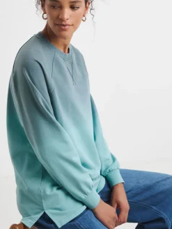 JD Williams Classic Longline Crew Neck Sweatshirt Cannon Blue Discount