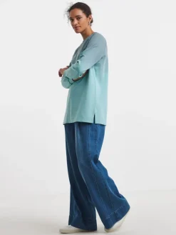 JD Williams Classic Longline Crew Neck Sweatshirt Cannon Blue Discount