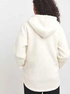 JD Williams Cream Borg Longline Zip Through Hoodie Discount