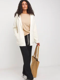 JD Williams Cream Borg Longline Zip Through Hoodie Discount