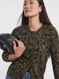 JD Williams Green Crew Neck Cardigan New