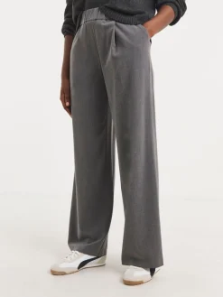 JD Williams Grey Pull On Elastic Waist Wide Leg Trousers Online