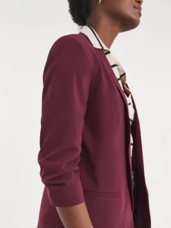 JD Williams Red Ruched Sleeve Blazer Sale