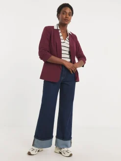 JD Williams Red Ruched Sleeve Blazer Sale