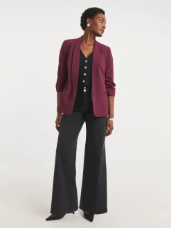 JD Williams Red Ruched Sleeve Blazer Sale