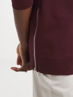 JD Williams Red Side Zip Longline Sweatshirt Discount