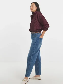 JD Williams Red Stripe Twill Oversized Long Sleeve Shirt Best