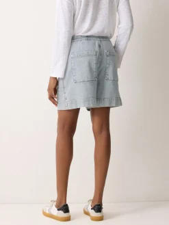 Jigsaw Blue Denim Patch Pocket Shorts Discount