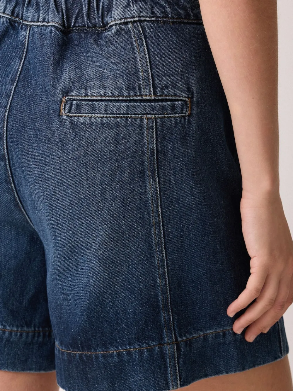 Jigsaw Finton Denim Seam Detail Shorts Blue Clearance