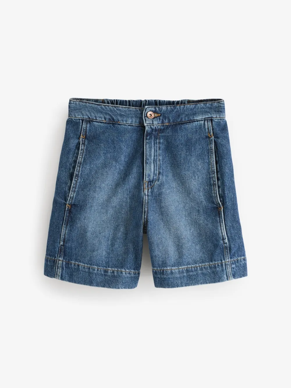 Jigsaw Finton Denim Seam Detail Shorts Blue Clearance