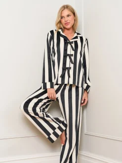 Jim Jam the Label Bow Traditional Black Pyjamas Set Online